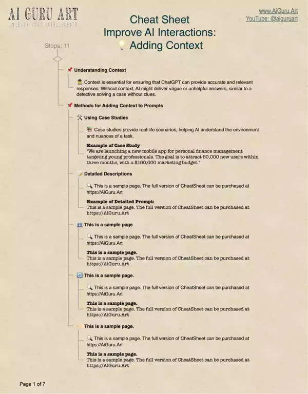 Cheat Sheet - Adding Context in ChatGPT Prompts