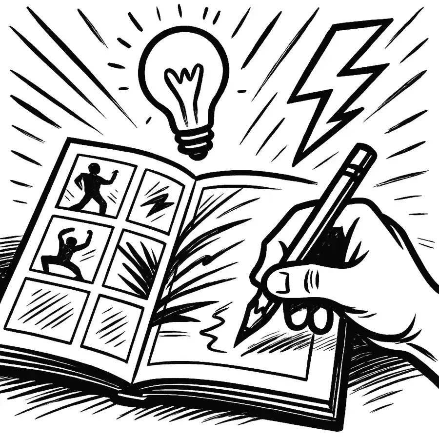 Sketching scenes for Comic Roast Show — Production Toolkit concept art